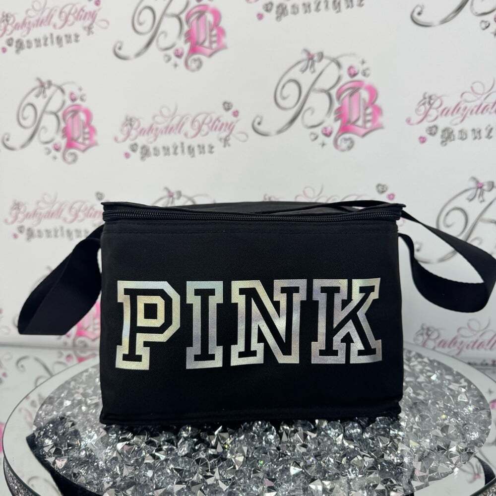 PINK Victoria's Secret cooler bag holographic shiny Black Women's Bag